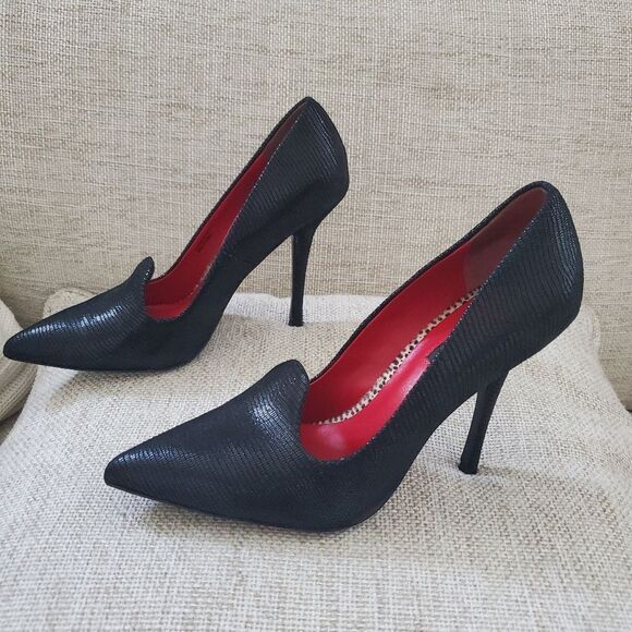 Charles Jourdan Paris Shoes Heels Black Suede Sz 8.5 - Picture 7 of 14